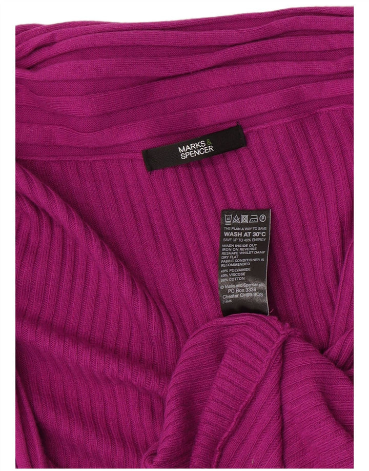 Marks & Spencer Pull cardigan ouvert asymétrique pour femme UK 16 Large Rose