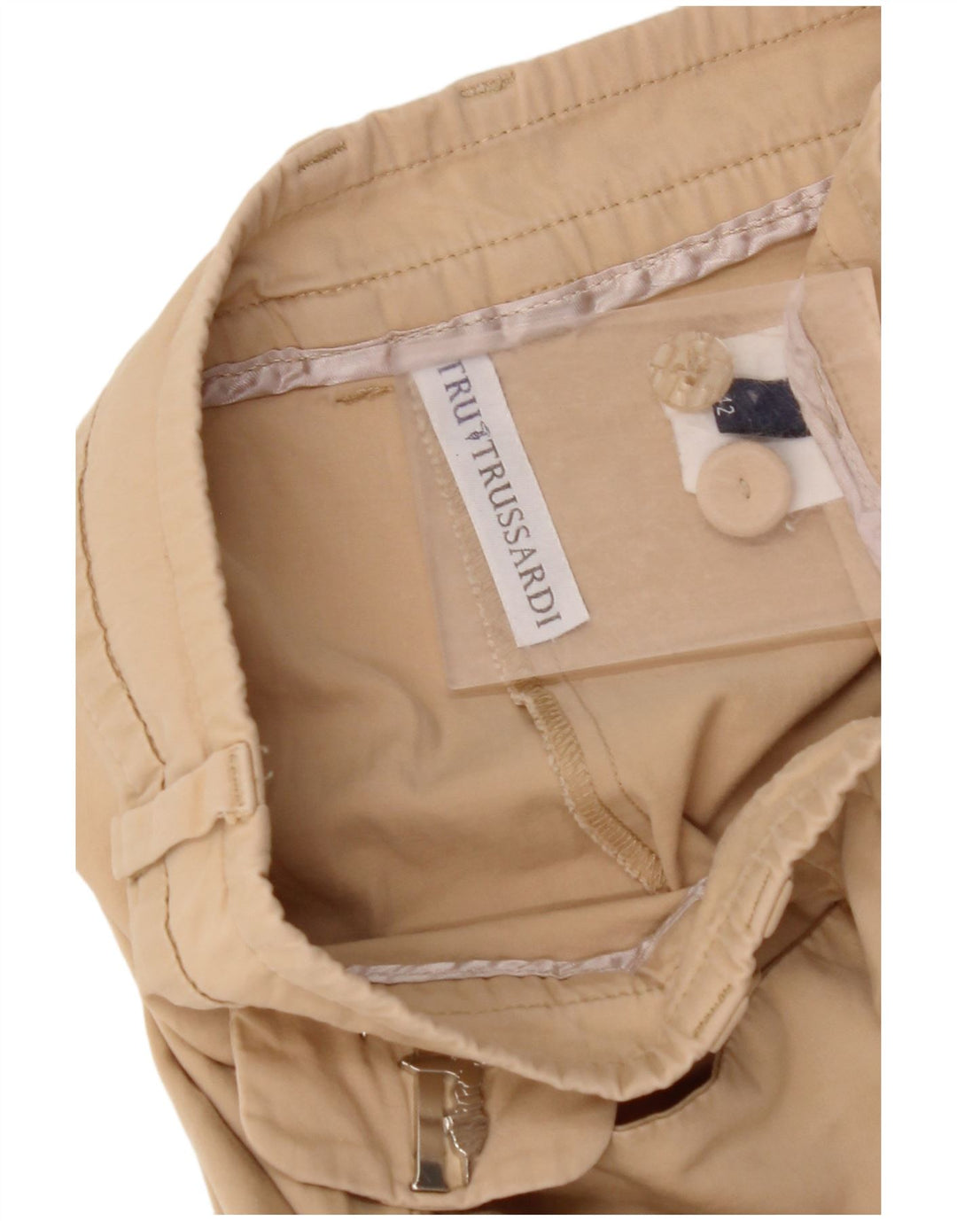 TRUSSARDI Pantalon décontracté droit IT 42 Medium W28 L27 Beige