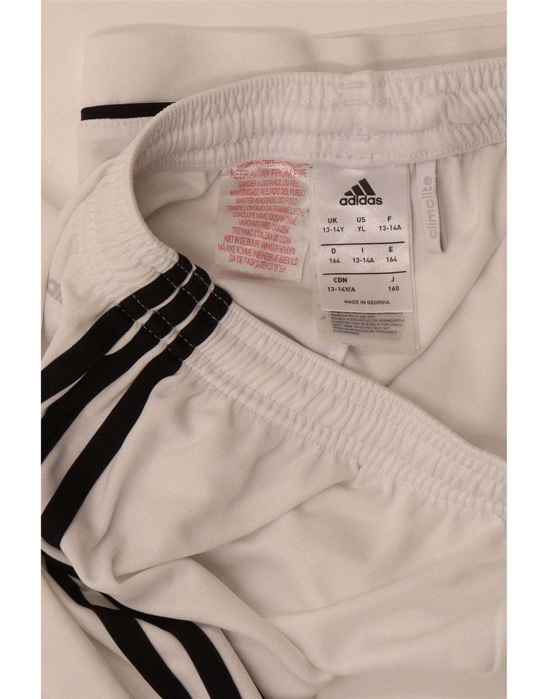 Adidas Garçon Climalite Sport Short 13-14 ans Blanc Polyester