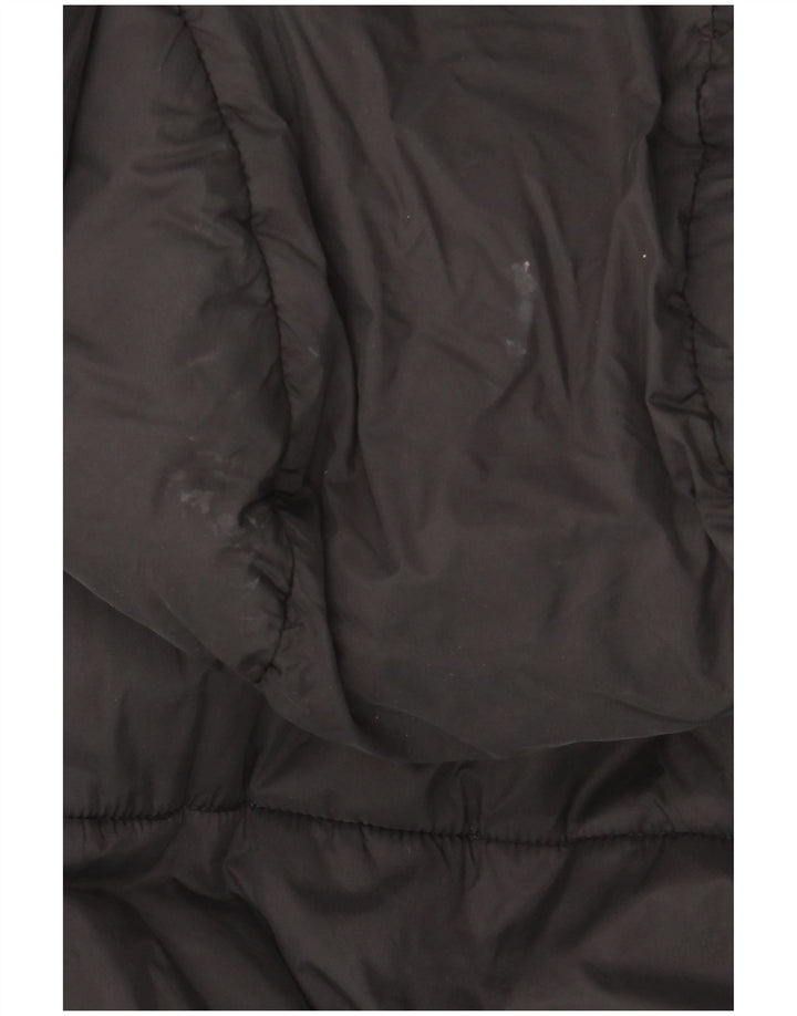 Zara Gilet rembourré surdimensionné à capuche pour femme UK 10 Small Noir Polyester