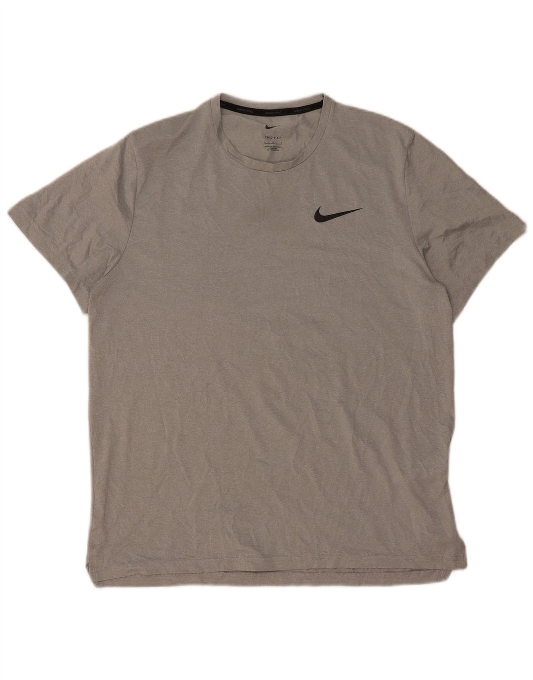 Nike Hommes Dri Fit T-Shirt Haut Large Gris Polyester