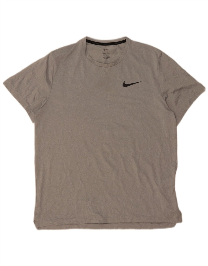 Nike Hommes Dri Fit T-Shirt Haut Large Gris Polyester