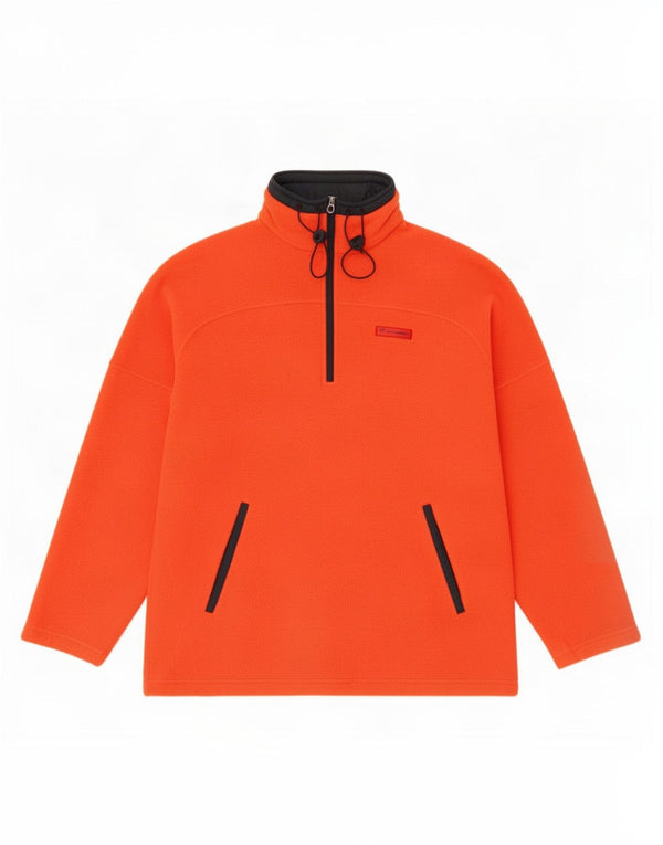 Champion Pull polaire à col zippé pour homme XL Orange Polyester