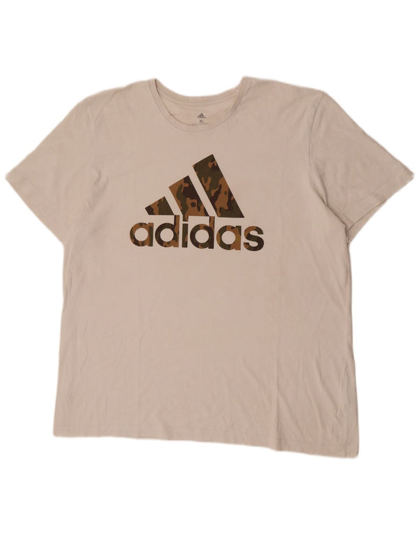 Adidas T-shirt graphique pour homme XL en coton blanc cassé