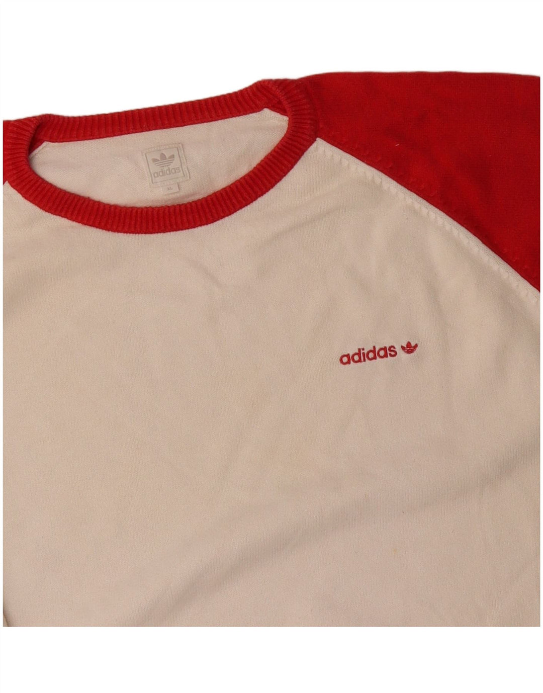 Adidas Sweat-shirt pour homme XL en coton color block blanc
