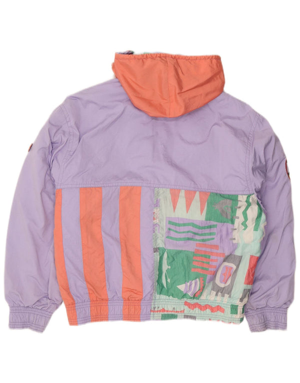 veste de ski à capuche femme vintage UK 18 XL Purple Colourblock