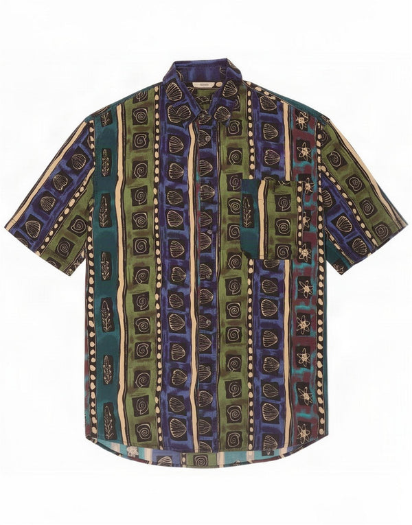 Angelo Litrico Mens Short Sleeve Shirt Large Multicoloured Geometric