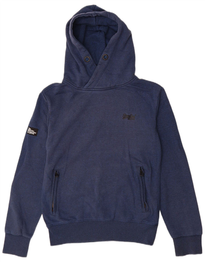 Superdry Pull à capuche pour homme en coton bleu marine Small