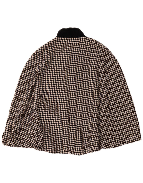 Regina Schrecker Manteau Poncho Femme IT 42 Laine Pied-de-Poule Noir Moyen