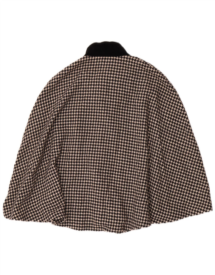 Regina Schrecker Manteau Poncho Femme IT 42 Laine Pied-de-Poule Noir Moyen