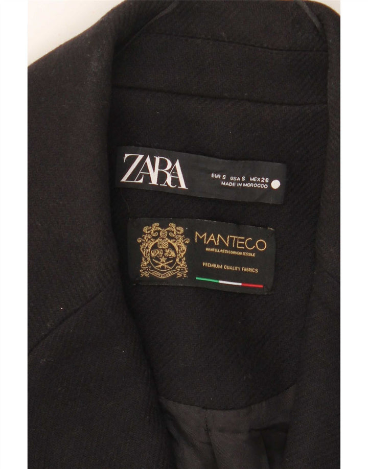 Zara Manteau surdimensionné à double boutonnage pour femme UK 10 Petit Noir