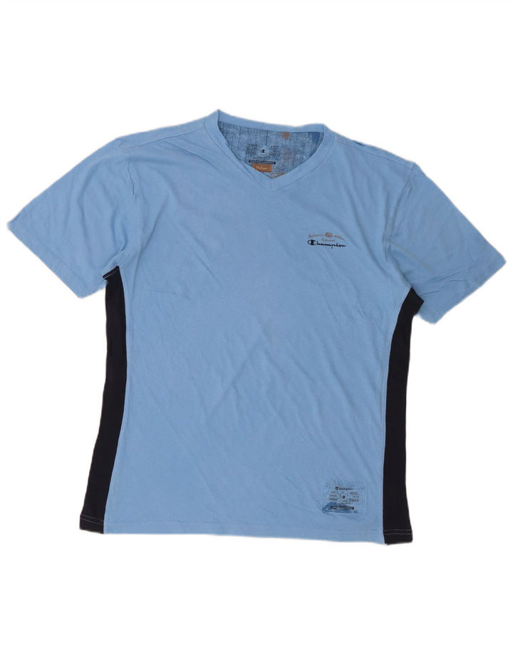 Champion T-Shirt Homme Bleu Moyen Colourblock Coton