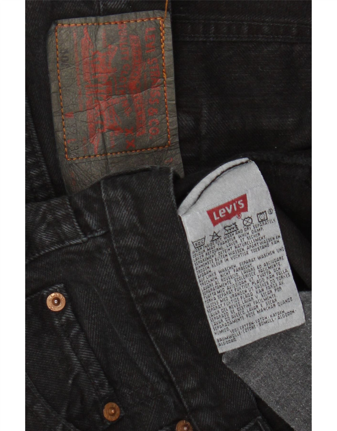 LEVI'S Jean Droit 501 Homme W32 L32 Noir Coton