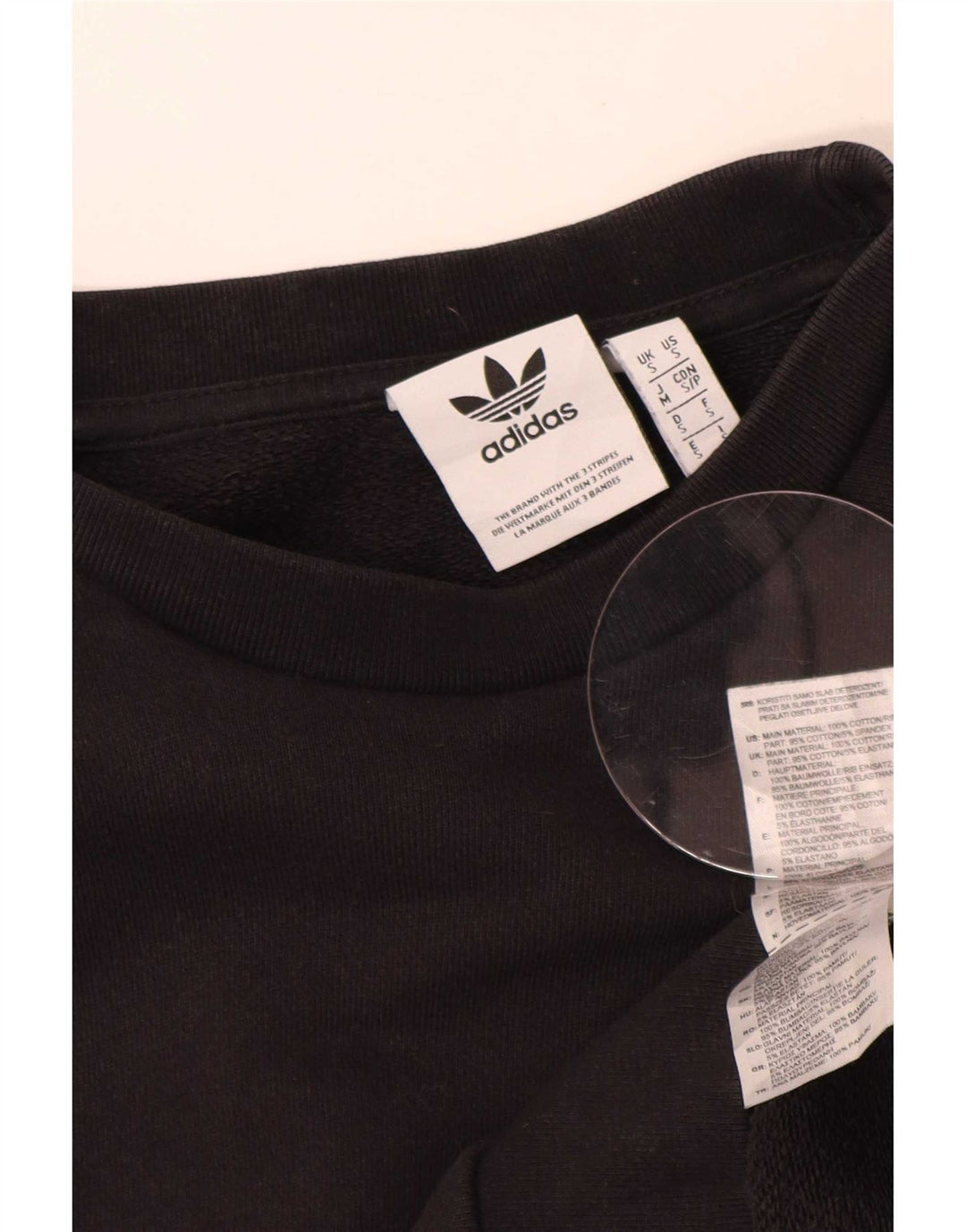 Adidas Sweat-shirt pour homme en coton noir Taille S