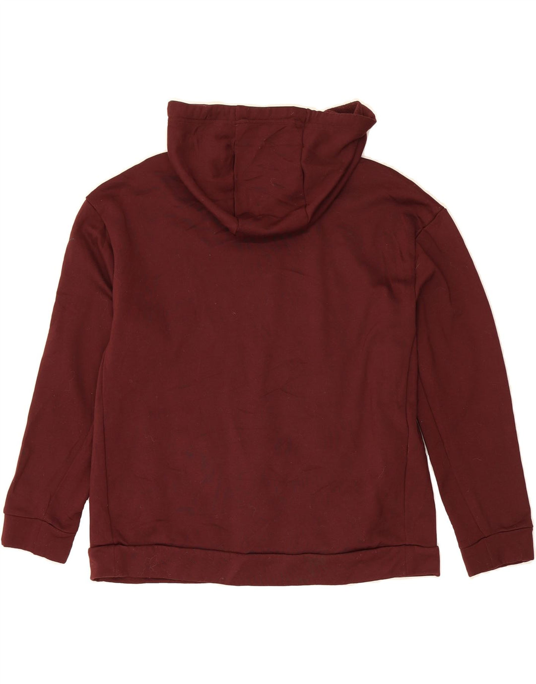 NIKE Womens Graphic Hoodie Jumper UK 14 Medium Burgundy Polyester Vintage Nike and Second-Hand Nike from Messina Hembry 