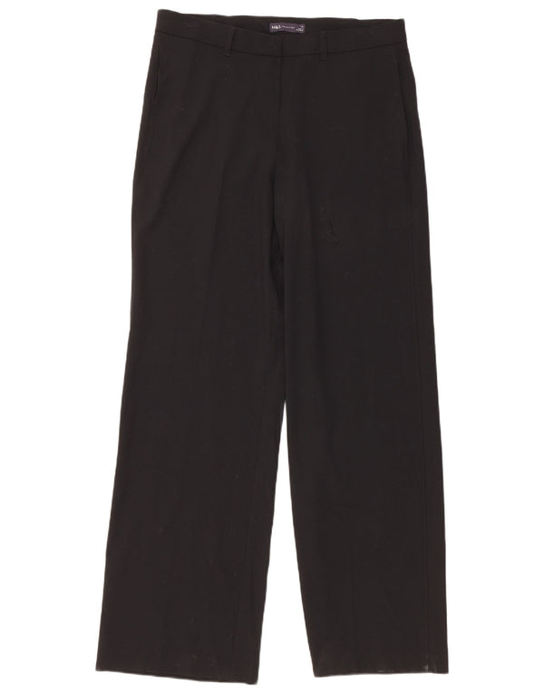 Marks & Spencer Pantalon de costume droit pour femme UK 14 Large W34 L32 Noir