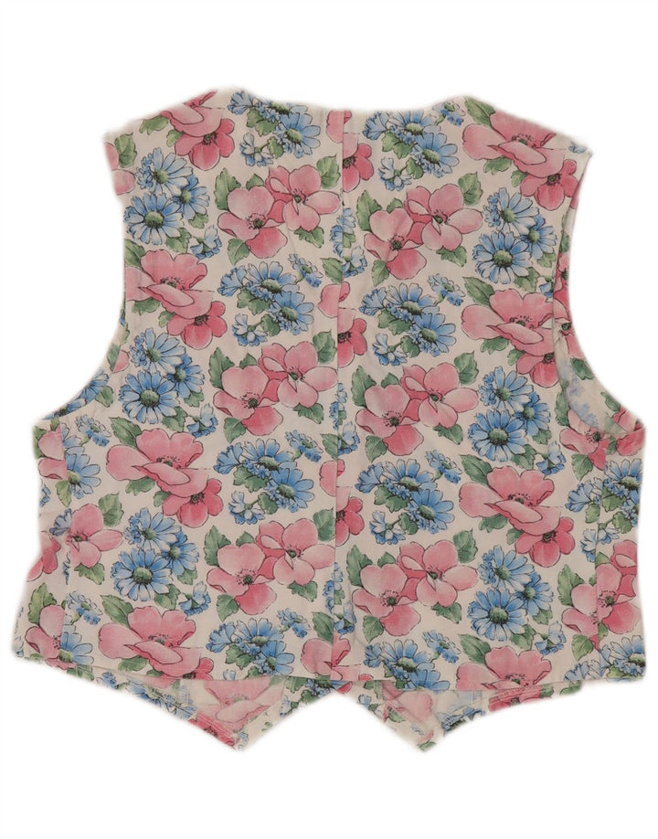 gilet femme vintage UK 14 Moyen Multicolore Floral