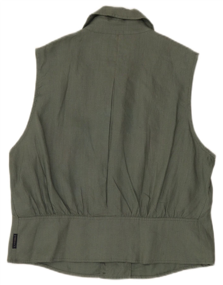 Armani Jeans Chemisier sans manches à double boutonnage pour femme IT 48 XL Kaki