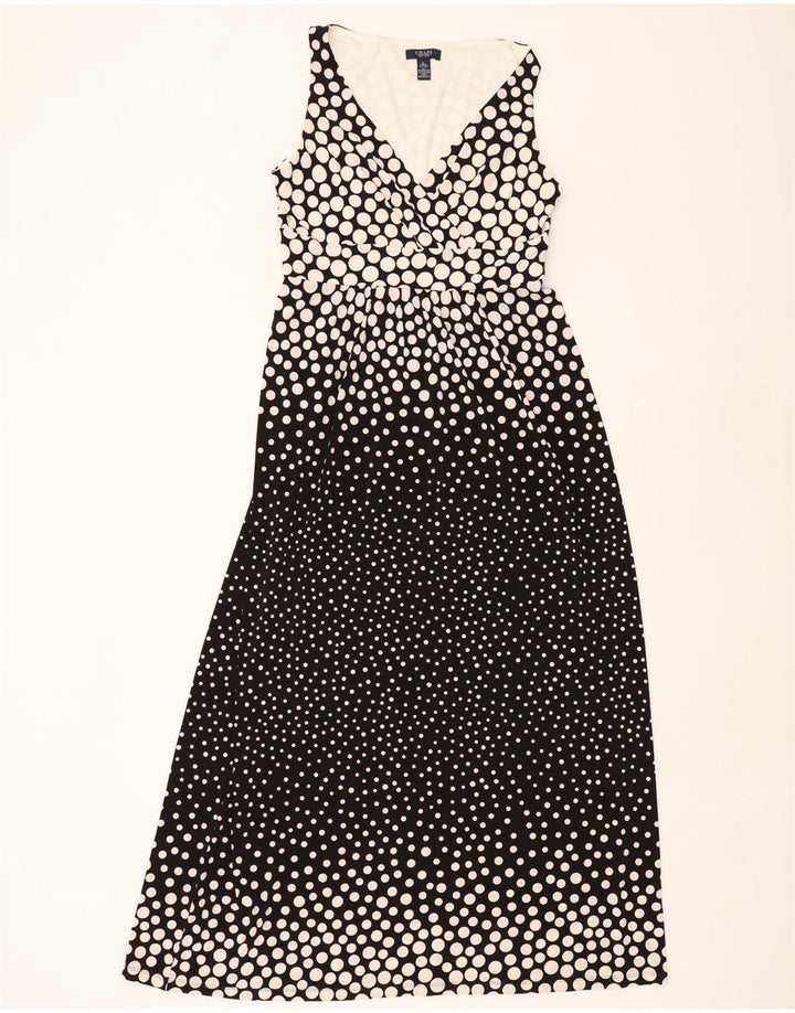 CHAPS Robe longue sans manches pour femme UK 44 Large Noir à pois en polyester