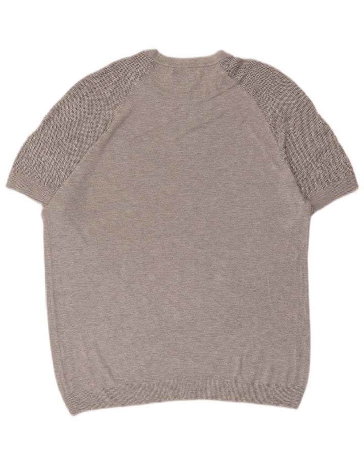 ZARA Pull à manches courtes et col rond pour homme XL Gris