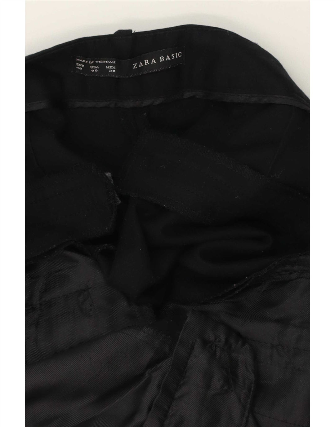 Zara Pantalon court droit pour femme EU 40 Medium W30 L25 Noir