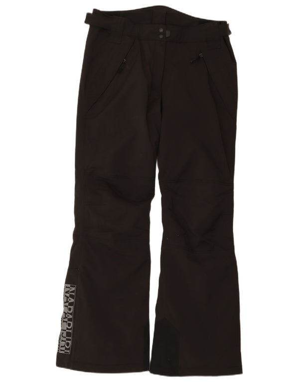 Napapijri Pantalon de ski graphique pour femme UK 14 Large Noir Polyamide