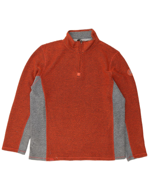 Weird Fish Sweat-shirt à col zippé pour homme XL Orange Colorblock Acrylique