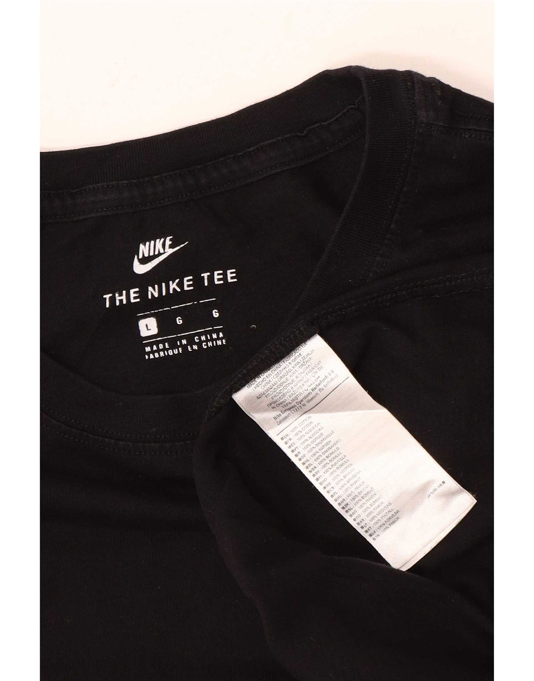 Nike T-shirt à manches courtes pour homme en coton noir Taille L
