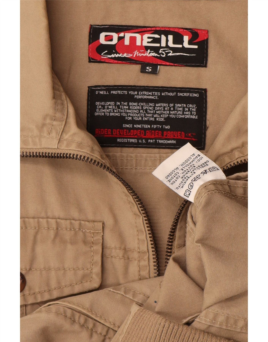 O'NEILL Veste Bomber Homme UK 36 Petit Coton Beige