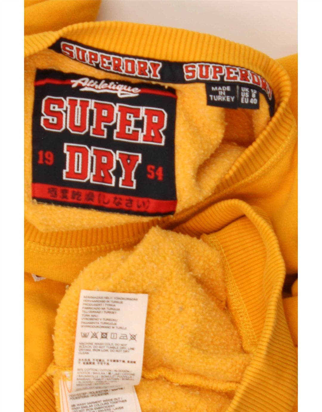 Superdry Sweat-shirt surdimensionné graphique pour femme UK 12 Jaune moyen