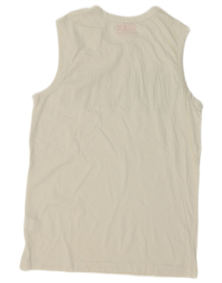Kappa T-Shirt Graphique Homme Blanc Moyen Coton