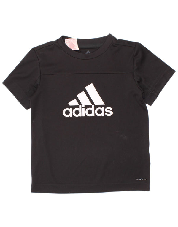 Adidas Garçons Climacool Graphic T-Shirt Top 5-6 ans 2XS Noir Polyester
