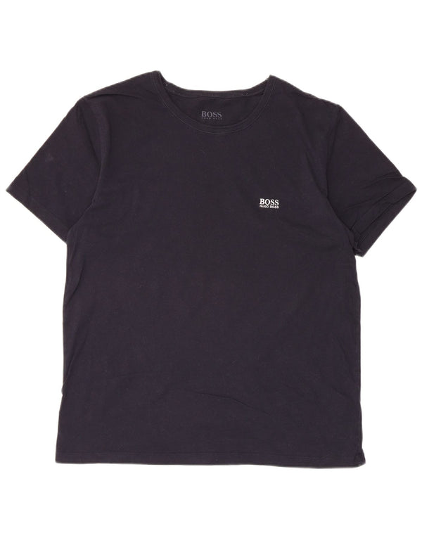 Hugo Boss Homme T-Shirt Top Large Bleu Marine Coton