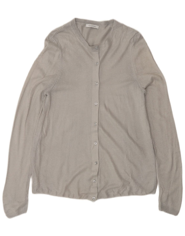 Marks & Spencer Pull Cardigan Femme UK 12 Acrylique Gris Moyen
