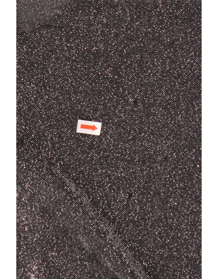 VINTAGE Chemisier surdimensionné femme UK 16 Grand polyester moucheté noir