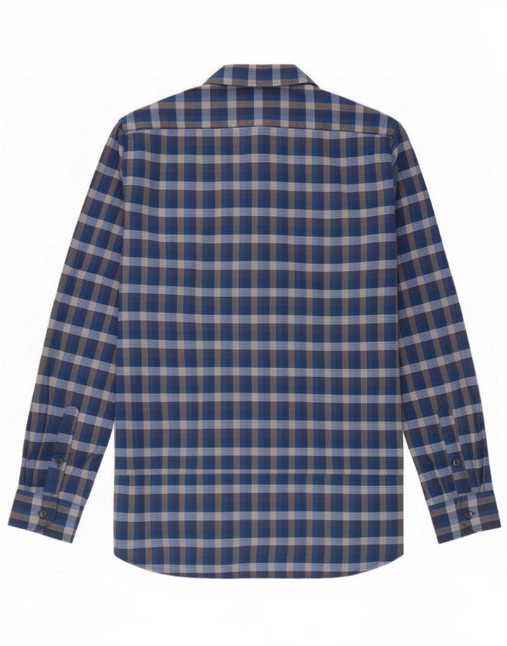 Lacoste Chemise coupe classique pour homme Taille 40 Coton à carreaux bleu moyen