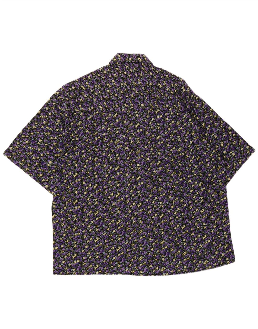 vintage Chemise à manches courtes pour hommes Moyen Violet Floral