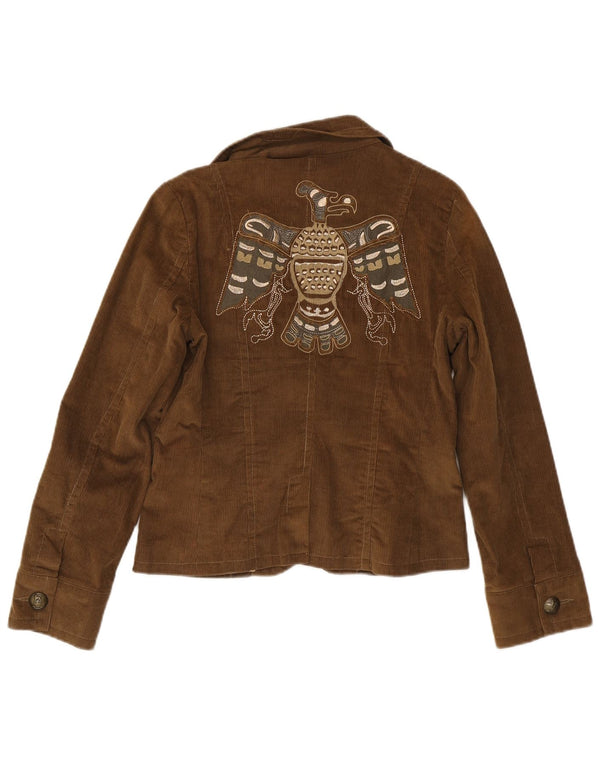 Extyn Veste blazer en velours côtelé à 2 boutons pour femme UK 12 en coton marron moyen