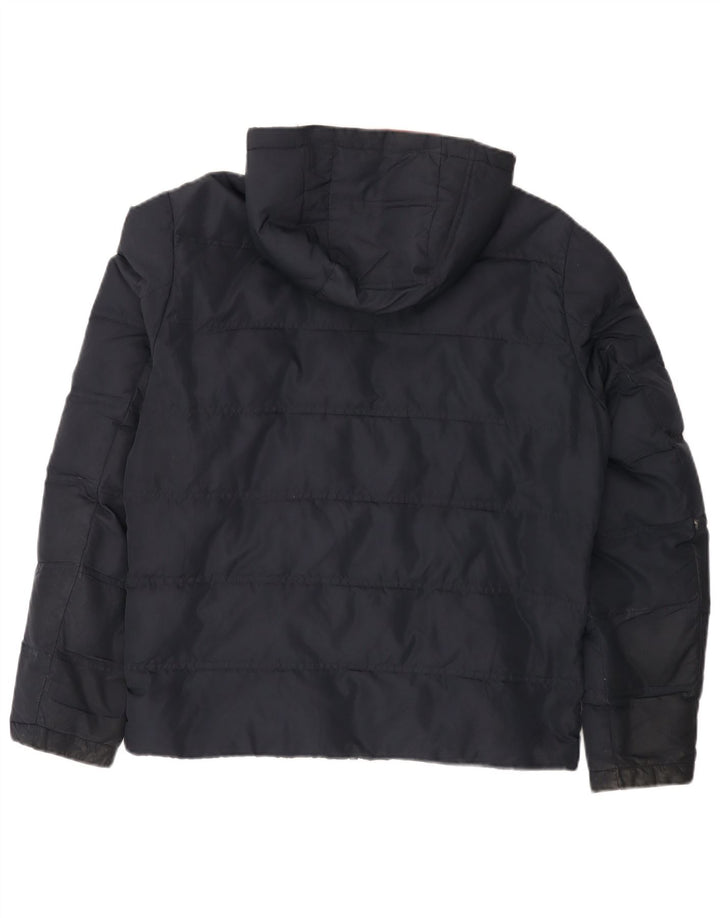 Michael Kors Veste matelassée à capuche pour homme UK 38 Bleu marine moyen Polyester