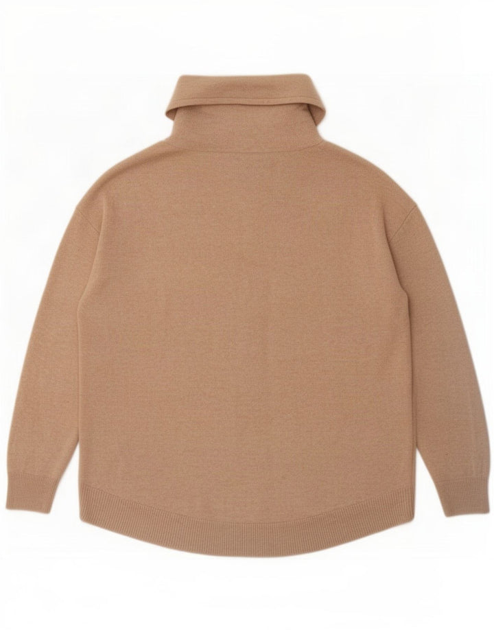 Massimo Dutti Pull surdimensionné à col roulé pour femme UK 10 Petit Beige