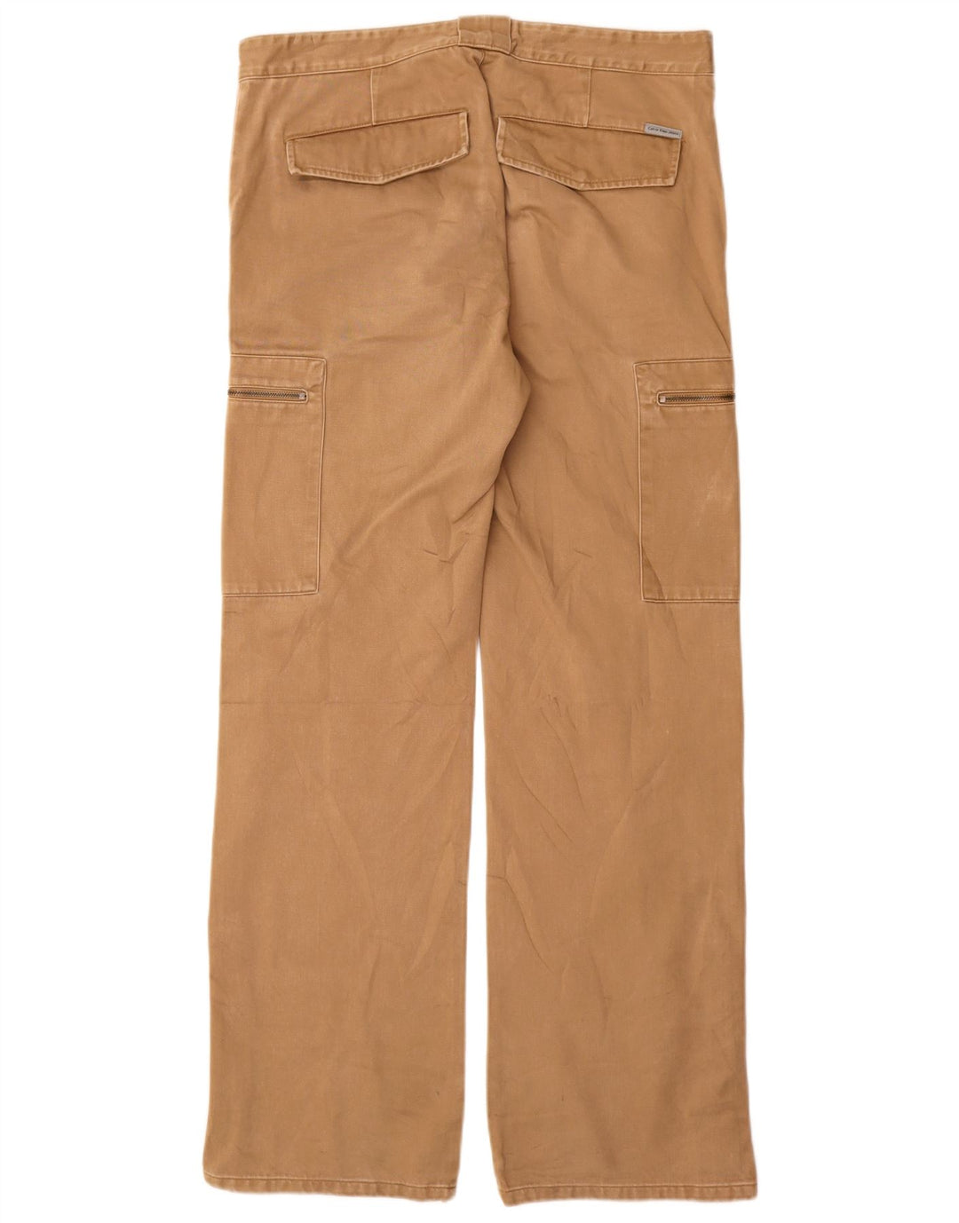 CALVIN KLEIN Pantalon Cargo Droit Homme W34 L34 Beige Coton
