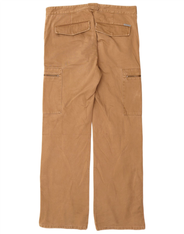 CALVIN KLEIN Pantalon Cargo Droit Homme W34 L34 Beige Coton