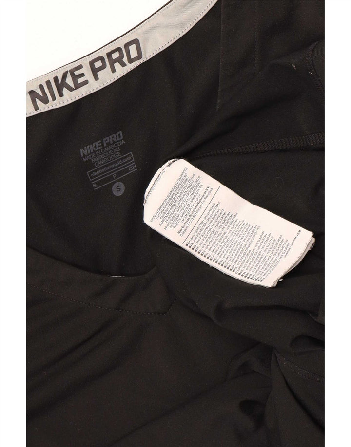 Nike Haut Dri Fit à manches longues pour femme UK 8 Small Noir Polyester