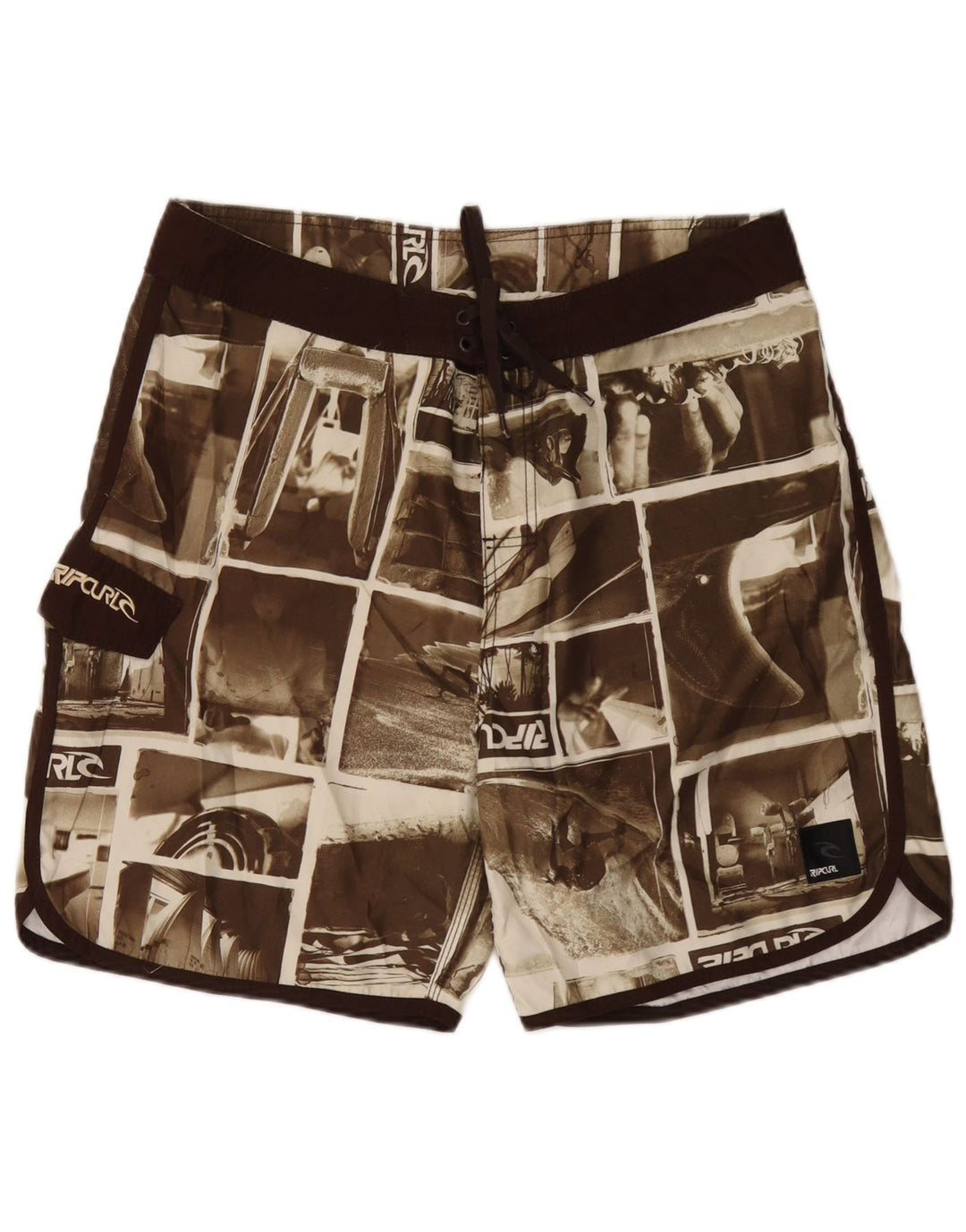 Rip Curl Short de bain graphique pour hommes XL marron patchwork