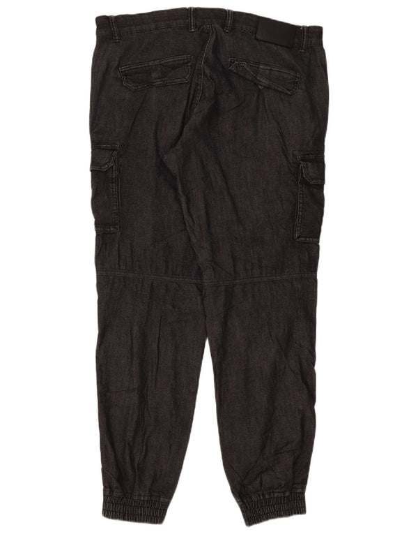 Gas Pantalon Cargo Joggers Femme XL W36 L31 Gris Coton