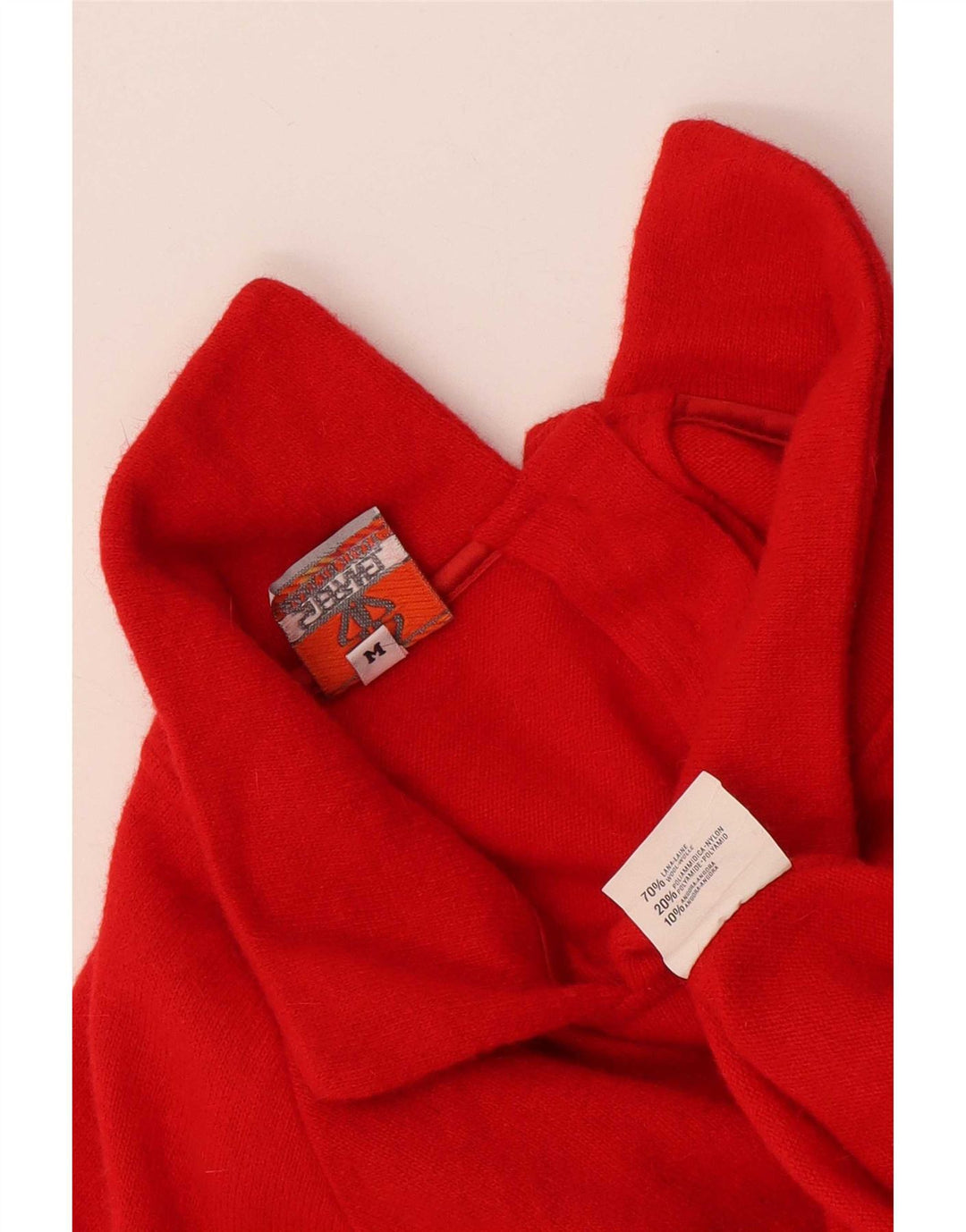 Stefanel Pull surdimensionné à col polo pour femme UK 14 Rouge moyen