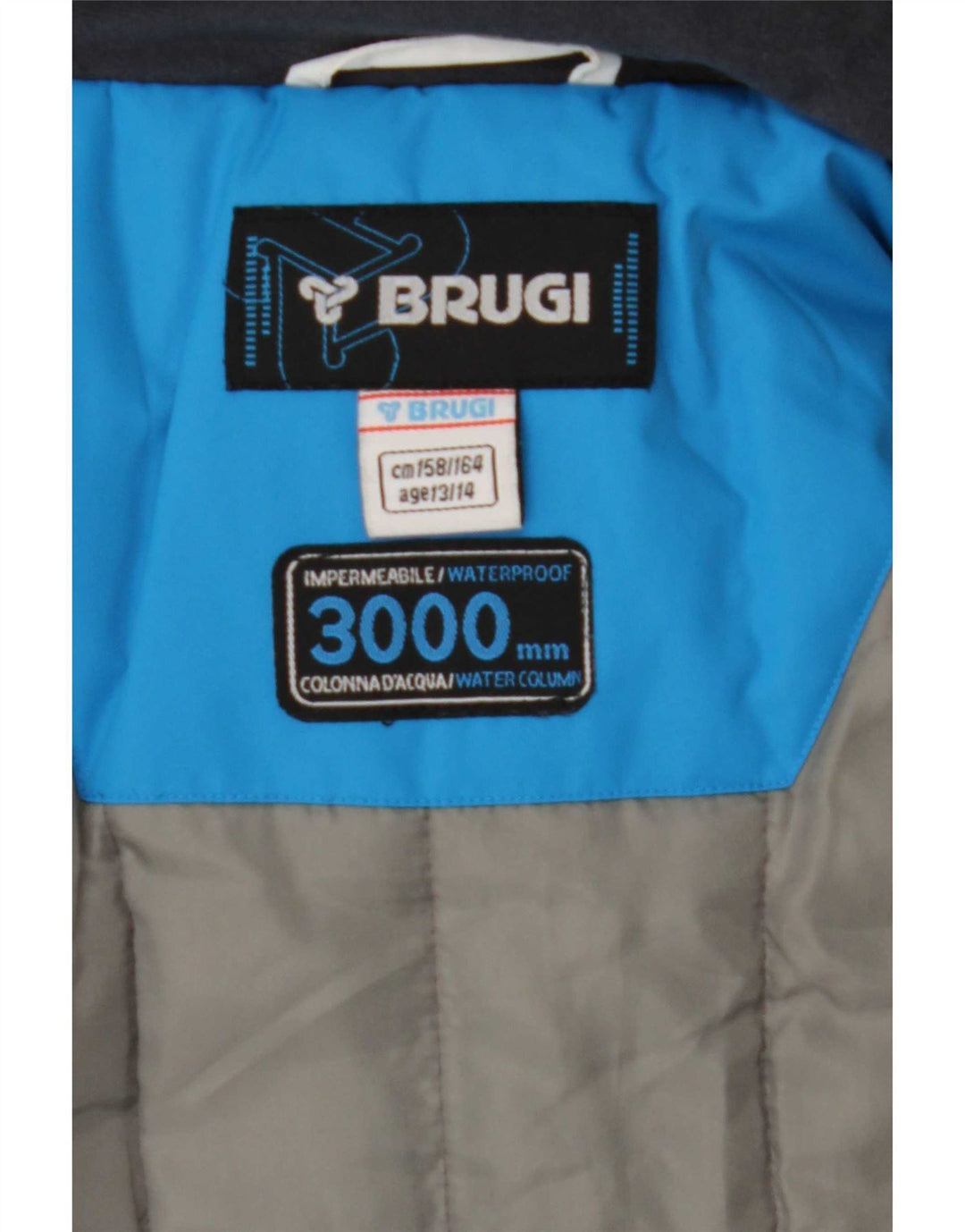 Brugi Veste de Pluie à Capuche Garçon 13-14 Ans Bleu Colorblock