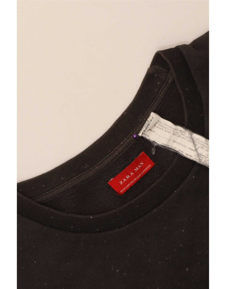 Zara Homme Sweatshirt Jumper Moyen Noir Coton