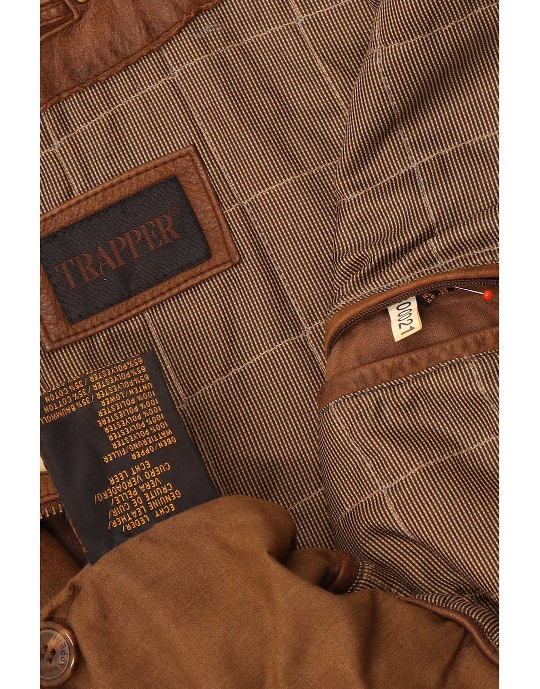 Trapper Veste en cuir pour homme UK 50 5XL Marron