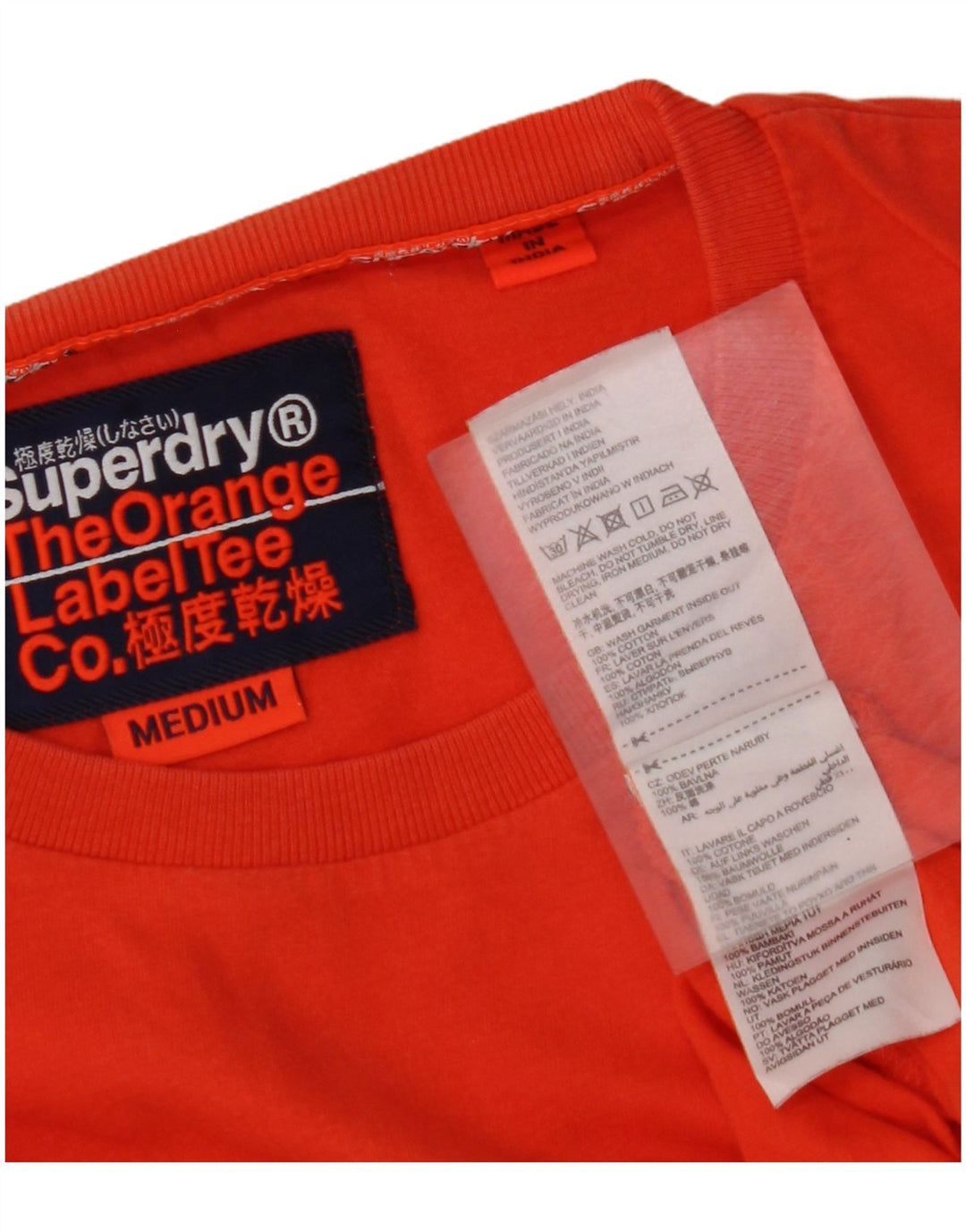 SUPERDRY T-Shirt Homme Orange Moyen Coton